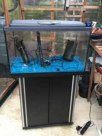 For sale 90 litre fish tank with cupboard and accessories. £150