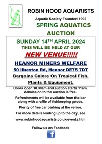 Robin hood aquarists spring aquatics auction